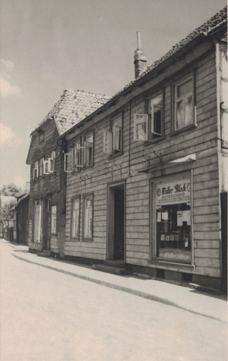 Historische Aufnahme des Geschäftshauses der Walter Block Buchdruckerei in der Neuen Torstraße Burgdorf
